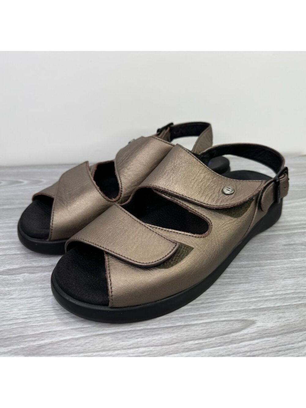 Wolky Nimes Sandals Metallic Bronze Leather Comfort Strappy Womens US 8 EU 39